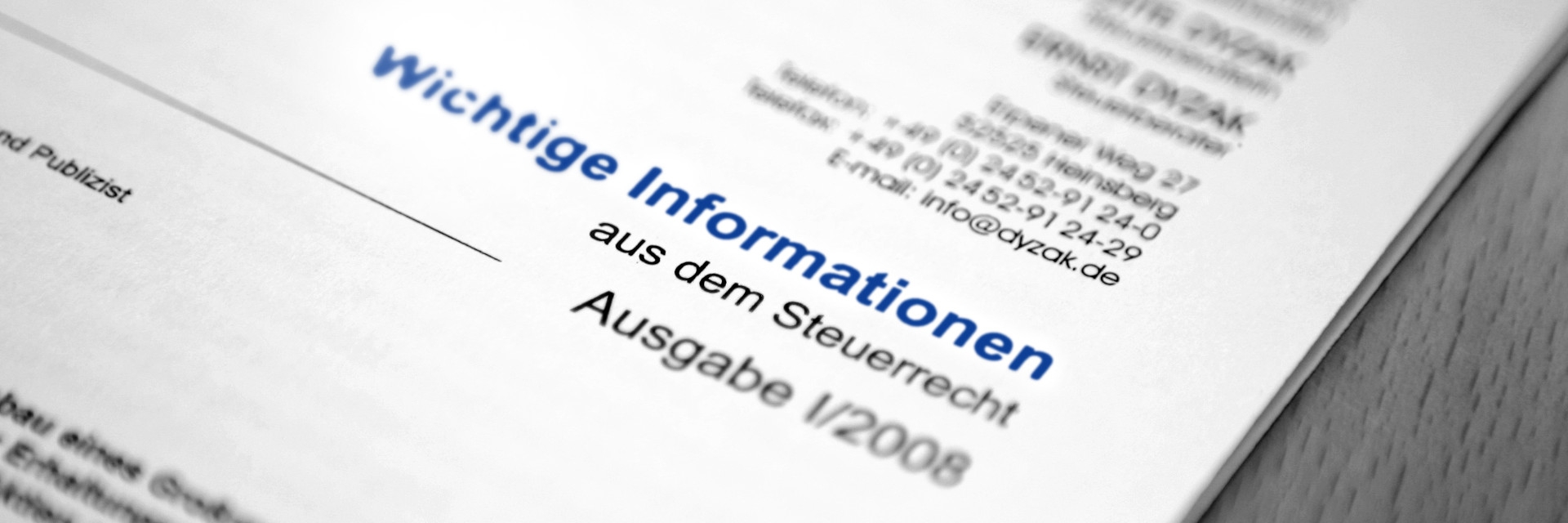 Dyzak & Sistermanns - Informations importantes en matière de droit fiscal